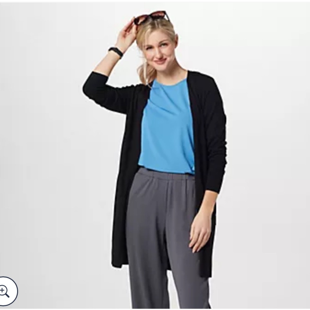 NWT Form & Line by Universal Standard Knee Length Cardigan Black Size S
